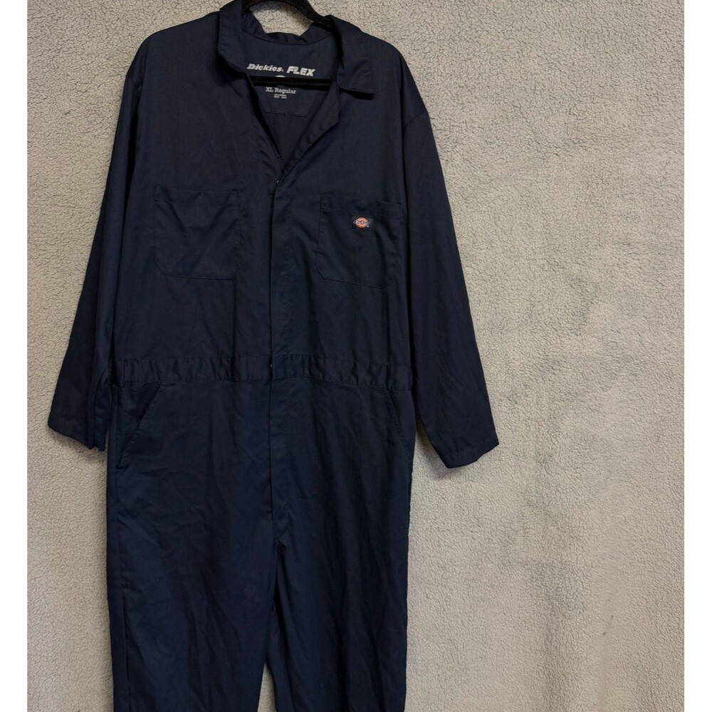 DICKIES Flex Overalls Mens XL Reg Blue Short Sleeve Workwear Industrial Utility